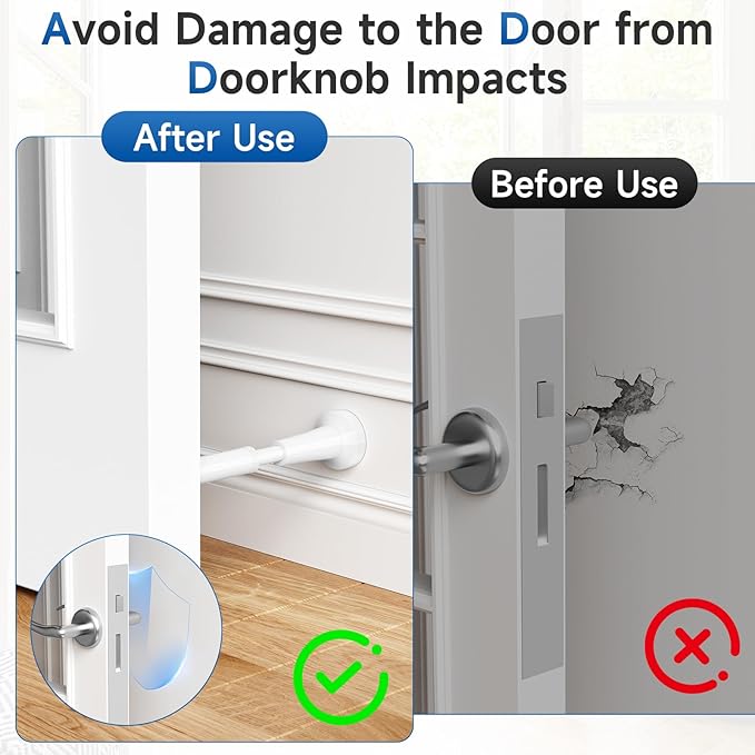 2pcs Adjustable Spring Door Stops, 4.17-5.35in Aluminum Long Door Stoppers - Image 4