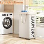 2 Pack Rolling Laundry Basket - Image 2