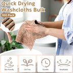 Newwiee 100 Pcs Washcloths Quick Drying Bathroom Wash Clothes 12 x 12 Inch Face - Image 3