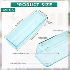 Maitys 12 Pcs Clear Drawer Organizer 9 x 3 x 2 Inches Plastic Rectangle Trays - Image 2