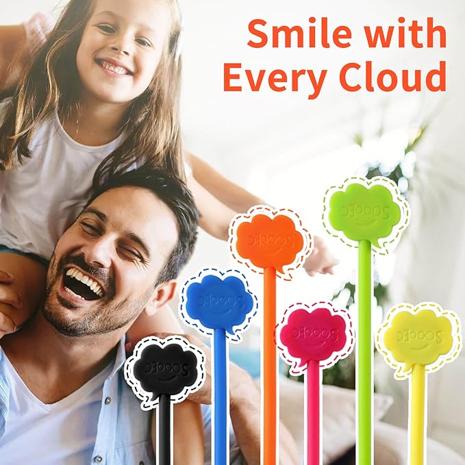 SOOOEC Magnetic Cable Ties, 8 Pack 7.2" Magnetic Twist ties Cute Cloud Design - Image 4