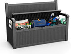 80 Gallon Outdoor Storage Bench Deck Box Waterproof Lockable,Outdoor Storage Furniture for Patio,Garden and Porch,Tools and Cushions（ Black） by OutdoorLivingPerfected