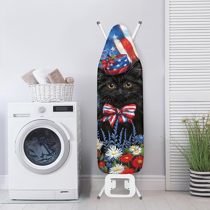 GLENLCWE American Flag Cat Ironing Board Cover Scorch Resistant Patriotic Iron - Image 3