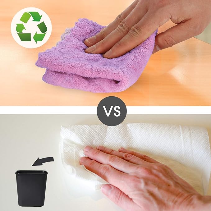 kimteny Cleaning Cloths Kitchen Towels Microfiber Washcloths Lint Free Dish - Image 5