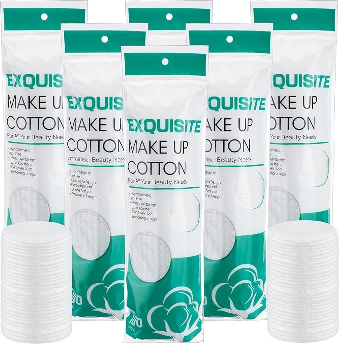 Maxcheck 600 Pcs Cotton Rounds Bulk Exfoliating Rounds by Maxcheck