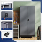 Yizosh Metal Garage Storage Cabinet with Locking Doors and Adjustable Shelves,- 75" Rolling Steel Tool Cabinet for Home Office,Garage,Warehouse - Image 4