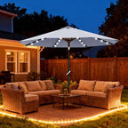 ABCCANOPY Durable Solar Led Patio Umbrellas with 32LED Lights 11FT (Grey) - Image 2