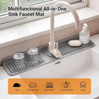 Faucet Mat for Kitchen Sink, Snap-On Design & 7°slope Fast Drain, Folding Sink - Image 2