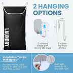 Hanging Laundry Hamper Bag XL 40x22", Space Saving over the Door Storage Bags - Image 6