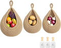 Halidali Hanging Fruit Baskets for Kitchen, 3 Pack Boho Cotton Rope Handwoven by Unknown