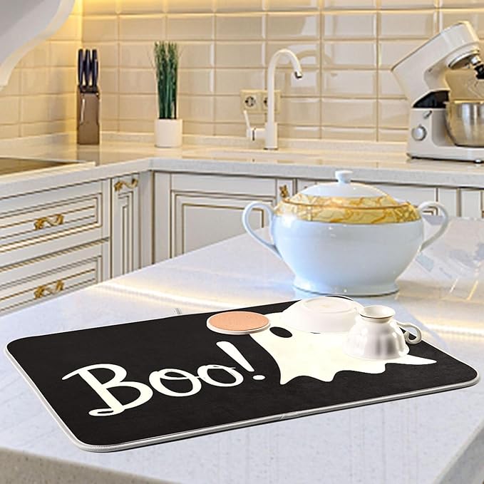 Halloween Ghost Boo Dish Drying Mat - Image 7