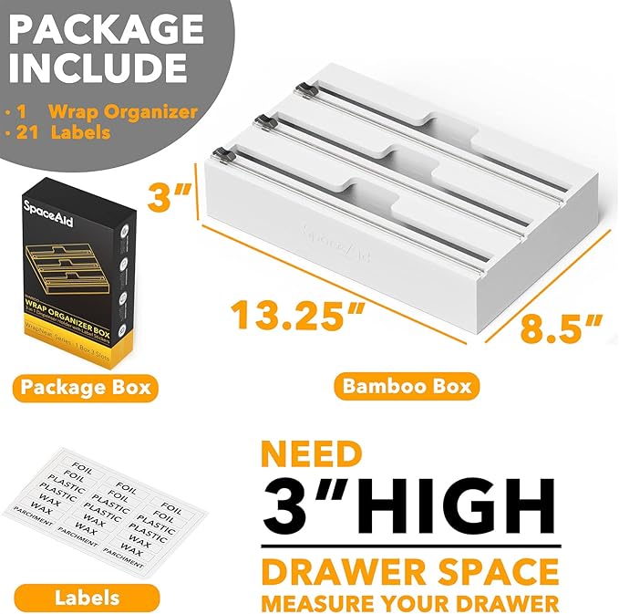 SpaceAid WrapNeat 3 in 1 Wrap Organizer - Image 3