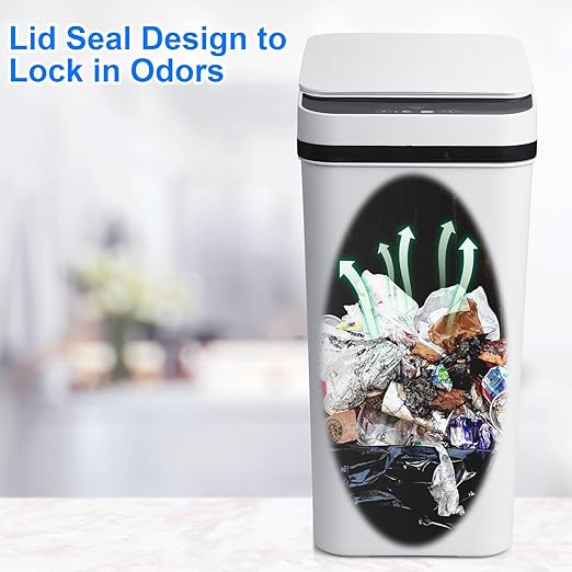 Smart Touchless Bathroom Trash Can 2.2 Gallon Automatic Motion Sensor Rubbish - Image 3