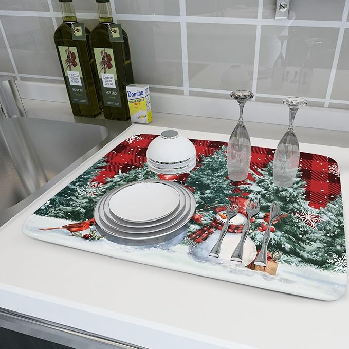 Christmas Snowman Dish Drying Mat - Image 6