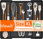 Lifewit Utensil Organizer for Kitchen Drawers, Expandable Cooking Utensil Tray by Lifewit