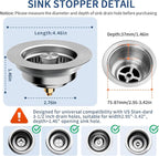 3-in-1 Kitchen Sink Drain Strainer - Image 3