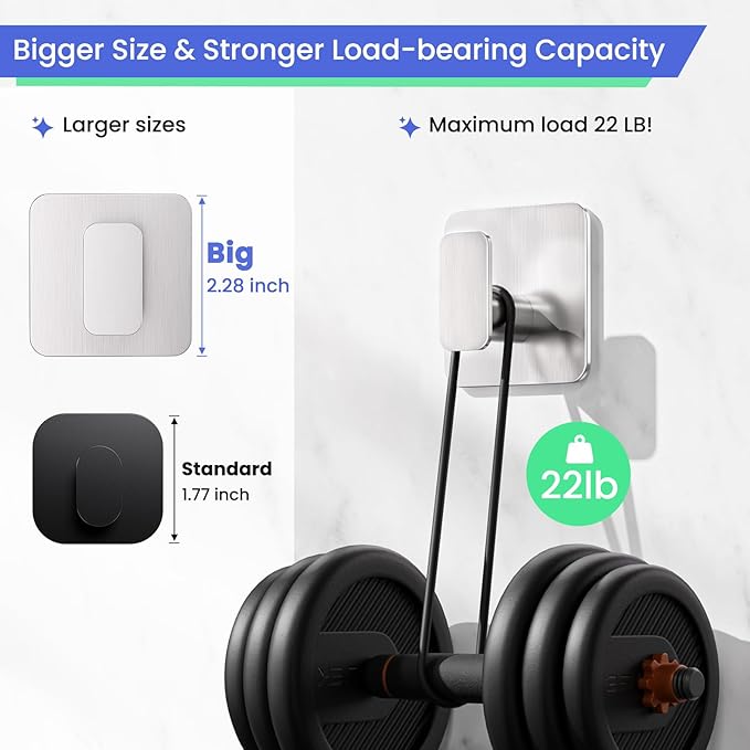 Silver Hooks for Hanging Heavy Duty, Adhesive Hooks for Shower, Waterproof & - Image 4