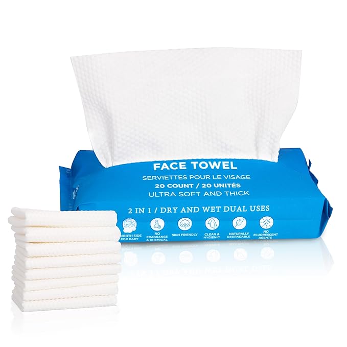 WITHU Disposable Face Towels – Ultra-Soft Biodegradable Face Cleansing Wipe by WITHU