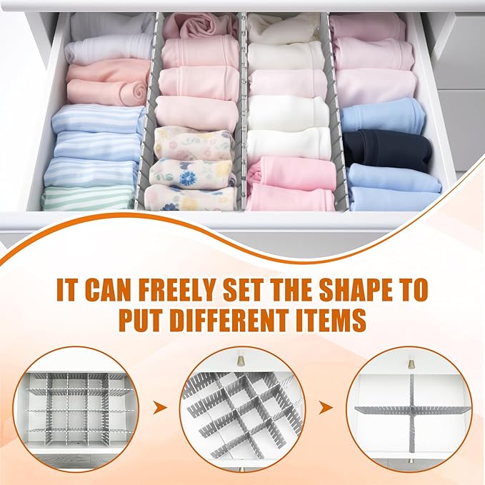 Blosssound 15 Pcs 5.12 Tall Drawer Divider Adjustable Drawer Organizer DIY - Image 4