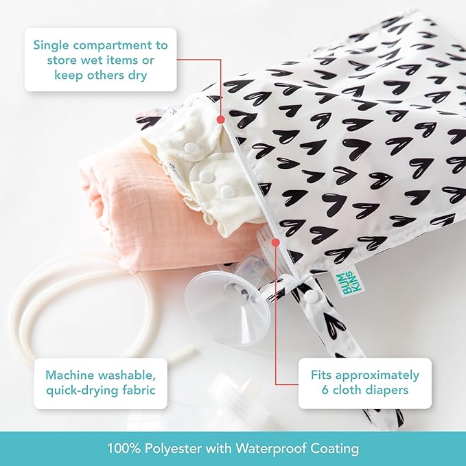 Bumkins Waterproof Wet Bag for Baby, Swim Suit, Cloth Diapers, Pump Parts - Image 3