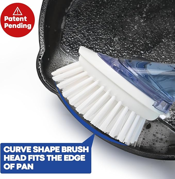 RIMAY Dish Brush with Soap Dispenser, Dish Washing Brush with Handle, Soap - Image 4