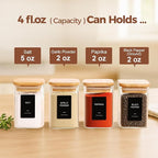 ComSaf Spice Jars with Label 4oz 16 Pack, Glass Spice Jars with Bamboo Lid - Image 4