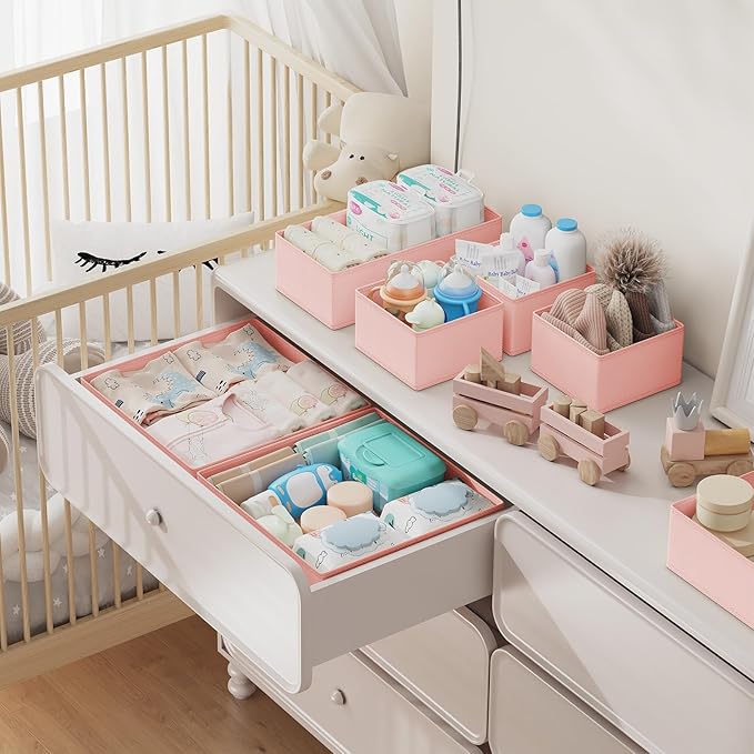 DIMJ Drawer Organizer Clothes Storage- 18 Pack Baby Dresser Organizer - Image 3