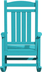 KINGYES HDPE Rocking Chairs Outdoor, Patio Rocking Chairs with 330lbs Support, Smooth Porch Rocker for Deck Lawn Yard, Aruba Blue - Image 12