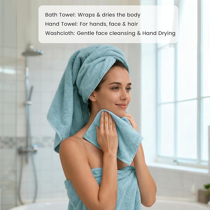 SEMAXE 12-Piece Family Bathroom Towel Set - Image 7