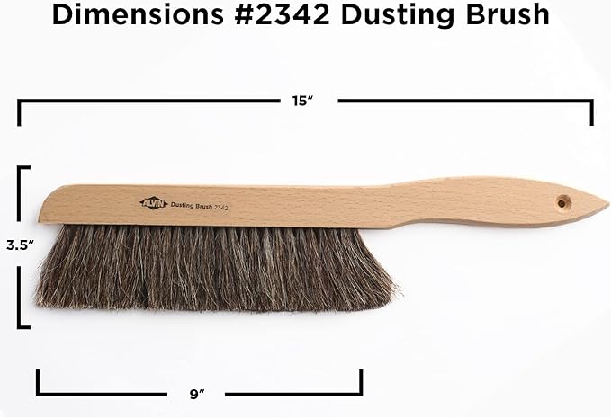 ALVIN 2342 Comfort Curve Dusting Brush, 100% Horsehair and Wood Handle - Image 3