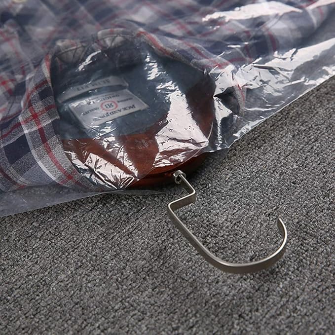 10Pcs Transparent Plastic Garment Covers 35.4inch Hanging Clothes Dust-Proof - Image 4