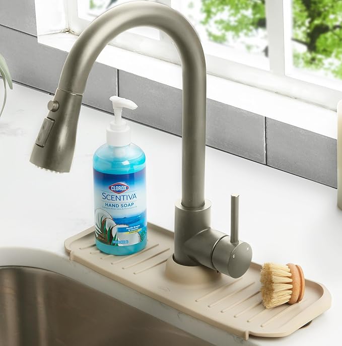 Clorox KeptClean Kitchen Faucet Splash Guard – Easy-to-Install, Water-Resistant by Ginsey