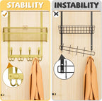 Over The Door Hooks Organizer, Coat Rack Over The Door Storage Hanger Towel Rack - Image 3