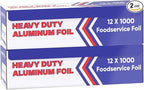 Aluminum Foil Wrap for Food -12 x 1000 FT Heavy Duty Aluminum Foil by OxPlastics
