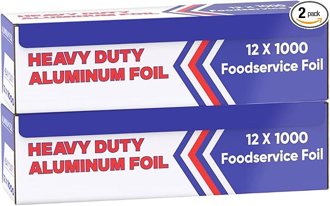 Aluminum Foil Wrap for Food -12 x 1000 FT Heavy Duty Aluminum Foil by OxPlastics