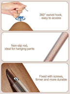 HOUSE DAY 19'' Extra Wide Shoulder Wooden Hangers 6 Pack, Premium Large Wood - Image 5