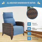 Outdoor Recliner Chairs Set of 2 Reclining Patio Chairs with Adjustable Back and Extended Footrest Wicker Rattan Recliner Chairs with Flip Table and Removable Cushion - Image 5