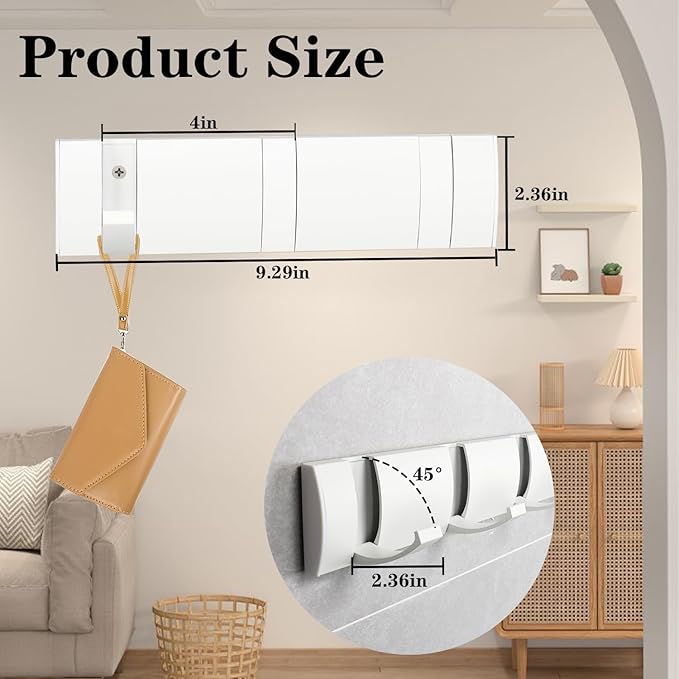 Folding Coat Hooks, Wall Mounted Coat Rack - Image 5