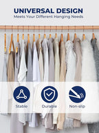 Smartor Wooden Hangers 10 Pack, Solid Wood Coat Hanger - Image 2