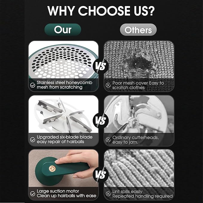 Sweater Pill Remover Fabric Shaver USB Rechargeable Electric Lint Remover - Image 9