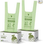 SUPERBIO 13 Gallon Handle Tie Compostable Food Waste Bags, 2 Pack, ASTM D6400 by SUPERBIOCOMPOSTABLEBAGS