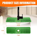 Green 24" Button Style Faucet Drip Catcher – Silicone Faucet Mat - Image 2