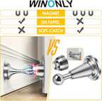 WINONLY Door Stopper, Magnetic Door Stop, Stainless Steel, Magnetic Door Catch - Image 2