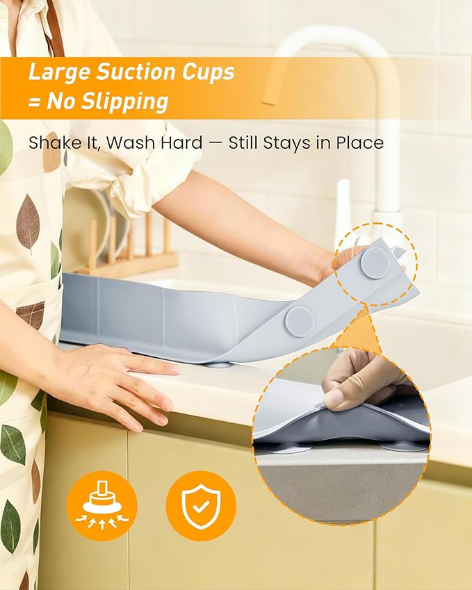 Kitchen Sink Splash Guard 23" Silicone Water Guard - Image 3