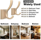 Gold Towel Hooks for Wall, Heavy Duty Thick Metal Bathroom Coat Hooks for - Image 2