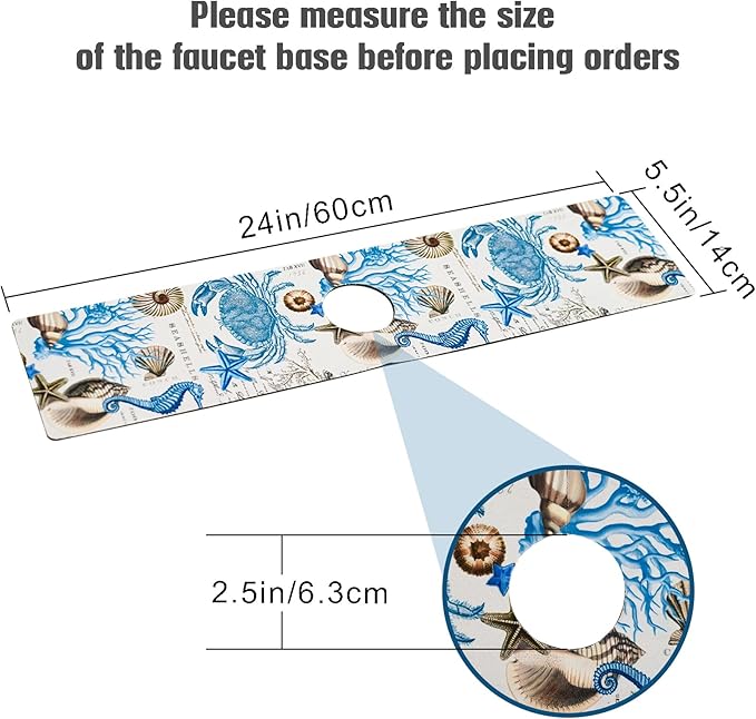 Sink Faucet Absorbing Mat, 2 Pack Drying Mat Around Faucet Sink Splash Guard - Image 4