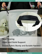 FANKANG Storage Basket, Nursery Hamper Canvas Laundry Basket Foldable - Image 3