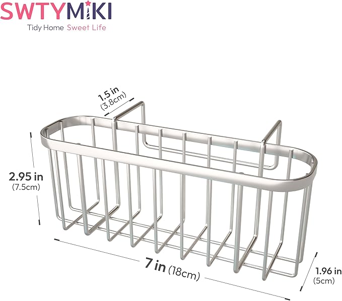 SWTYMIKI Sponge Holder for Kitchen Sink, Movable Kitchen Sink Caddy - Image 7