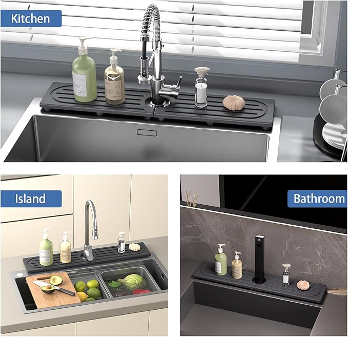 Kitchen Faucet Mat, Diatomite Sink Faucet Mat Splash Guard - Image 6