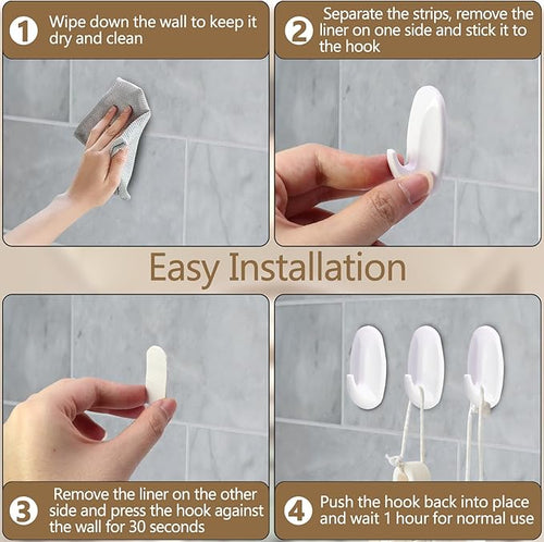 12 Pack Small Utility Hooks, Holds up to 1.5 lb, Damage Free Hanging Hooks - Image 2